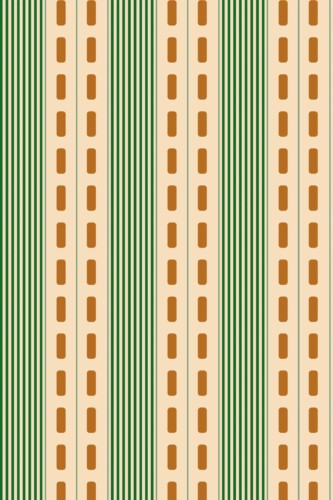 Fancy Walls peel and stick wallpaper with green vintage stripes in powder blue orange and beige for a playful retro interior.