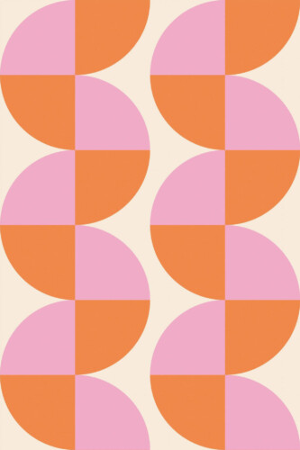 Pattern repeat of Groovy semi-circles removable wallpaper design