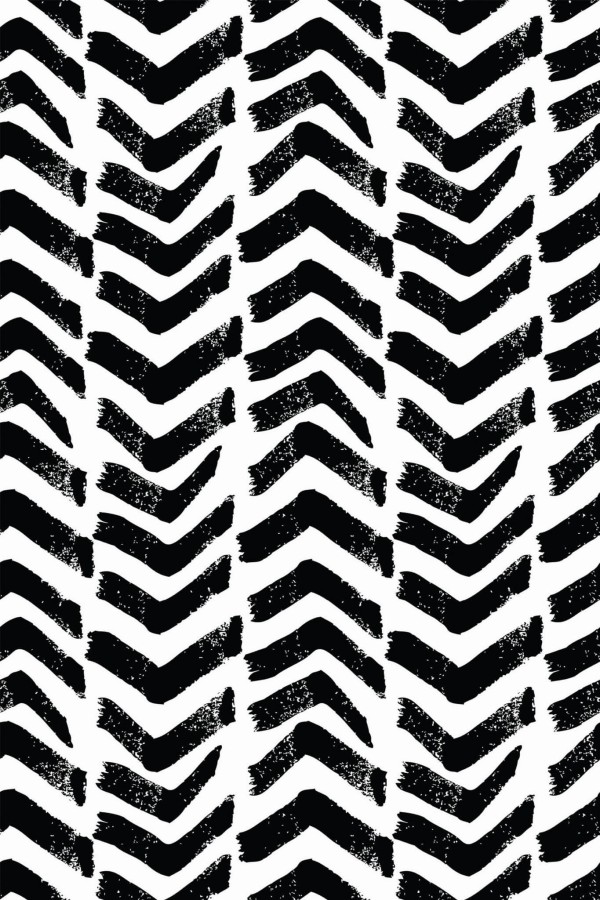 Pattern repeat of Grunge brush stroke herringbone removable wallpaper design