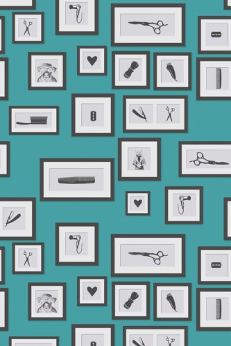 Fancy Walls Salon Aqua peel and stick wallpaper