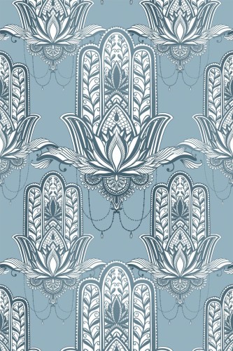 Pattern repeat of Hamsa hand removable wallpaper design