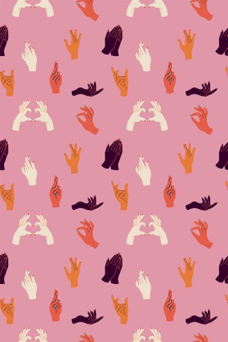 Pattern repeat of Hand gestures removable wallpaper design