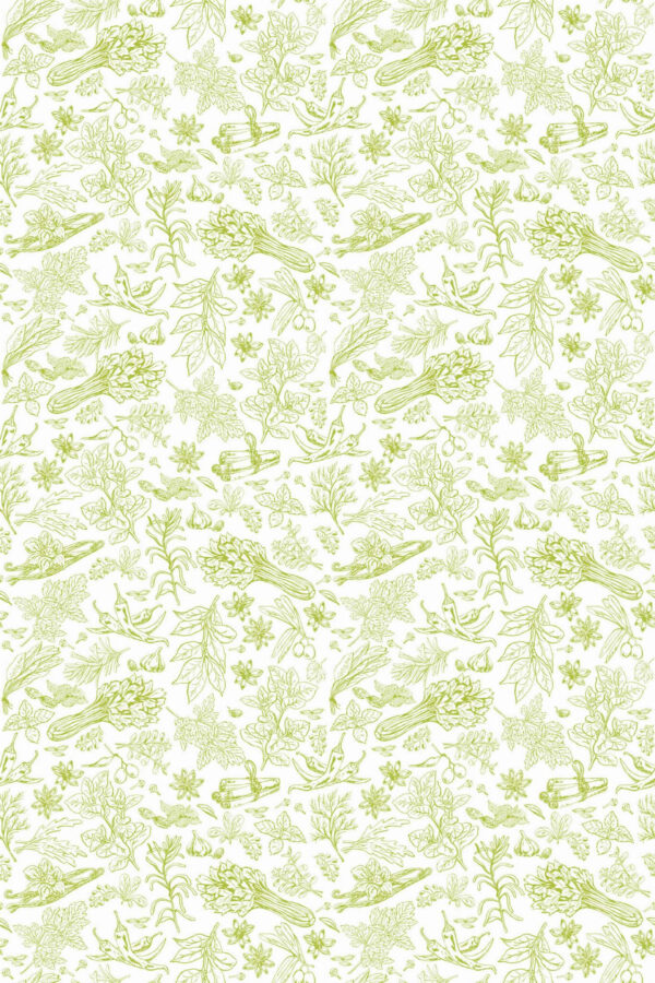 Pattern repeat of Herbs backsplash removable wallpaper design