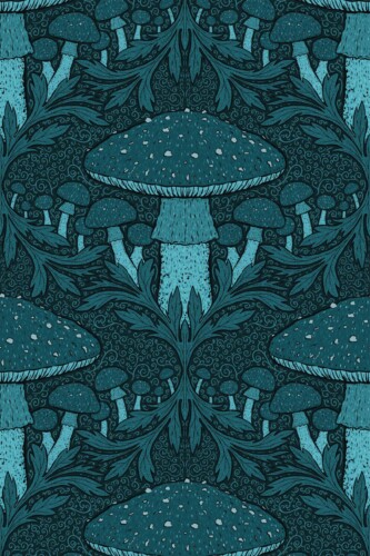 Fancy Walls Heritage Mushroom Blue Elegant traditional wallpaper