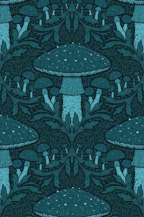Fancy Walls Heritage Mushroom Blue Elegant traditional wallpaper