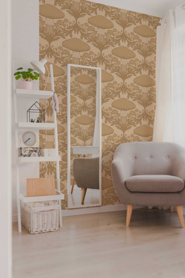 Fancy Walls Heritage Mushroom Tan Beige Simple peel and stick wallpaper