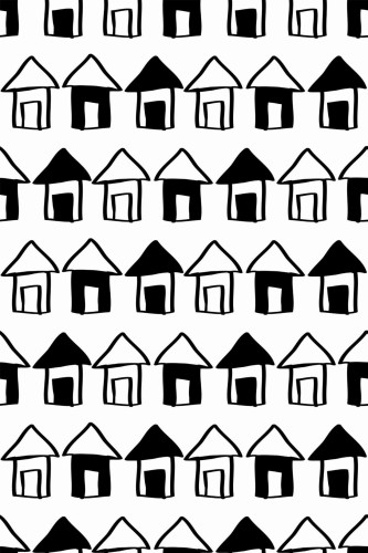 Pattern repeat of House removable wallpaper design