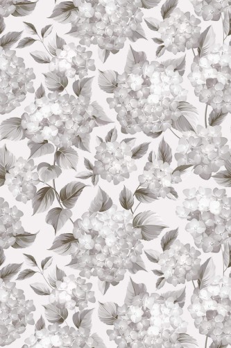 Pattern repeat of Hydrangea removable wallpaper design