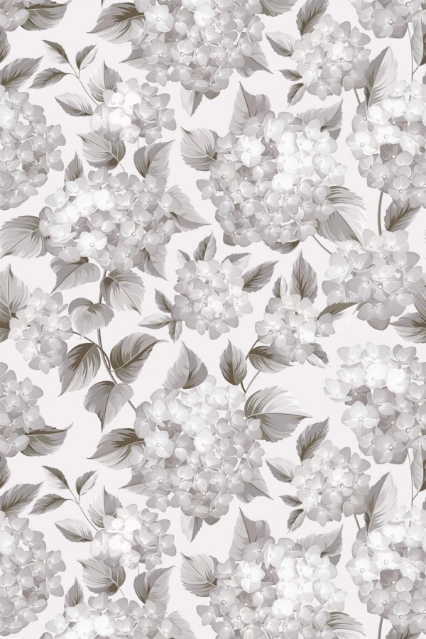 Pattern repeat of Hydrangea removable wallpaper design