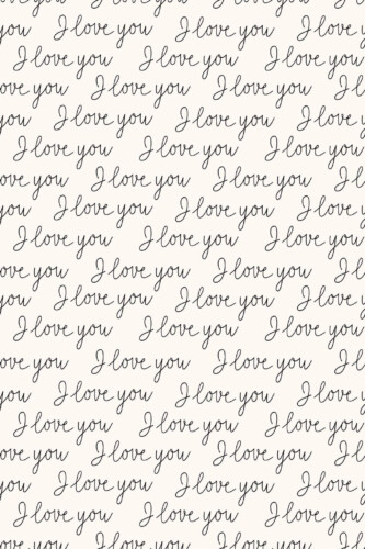 Pattern repeat of I love you removable wallpaper design