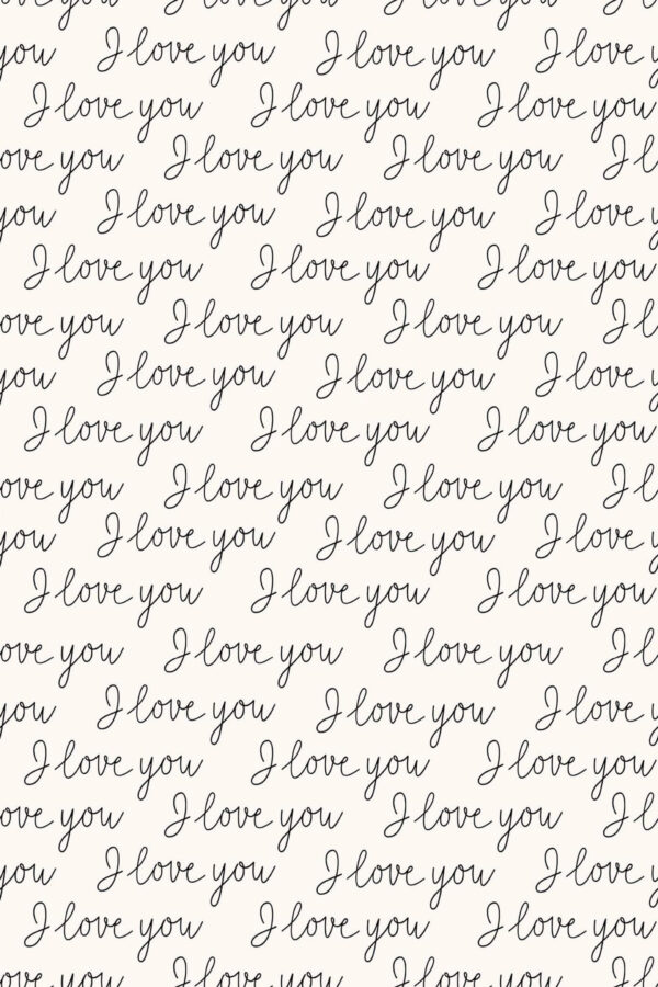 Pattern repeat of I love you removable wallpaper design