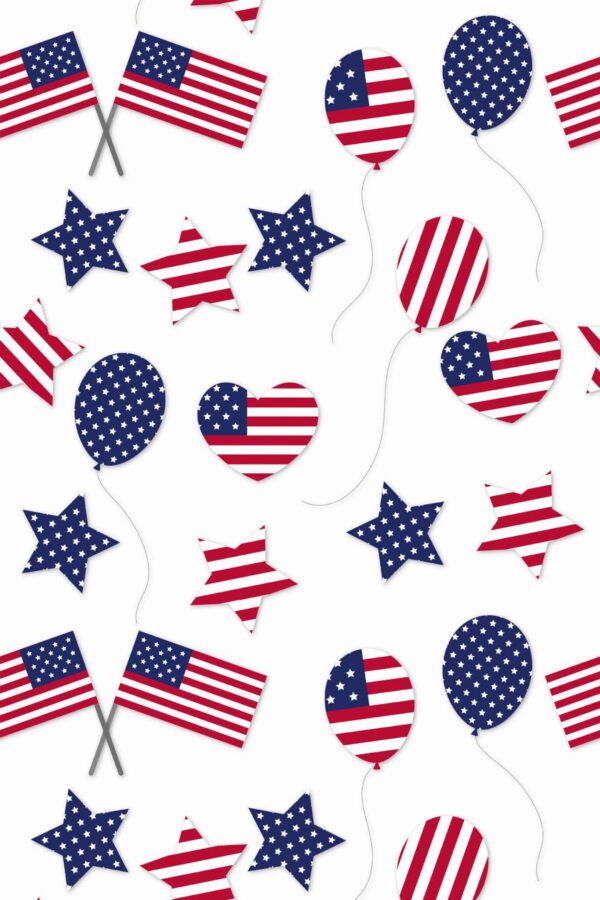 Pattern repeat of Independence Day Serenade removable wallpaper design