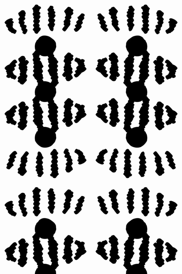 Pattern repeat of Ink ornament removable wallpaper design
