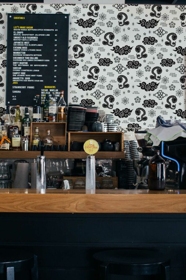 Traditional Wallpaper with Enigmatic Ink Artistry Pattern from Fancy Walls