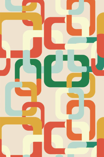 Pattern repeat of Intertwined retro removable wallpaper design