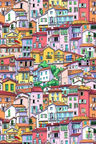 Pattern repeat of Italy removable wallpaper design