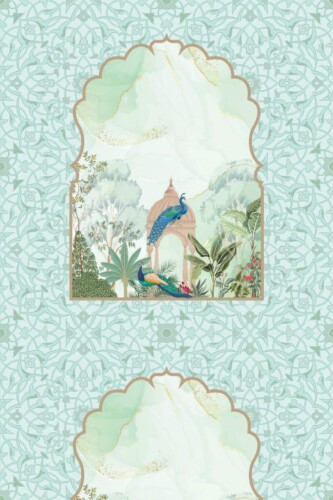 Pattern repeat of Jaipur Gardens Reverie removable wallpaper design