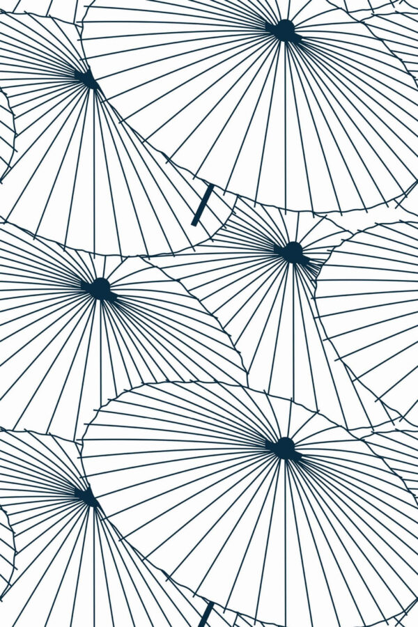 Pattern repeat of Japanese umbrella removable wallpaper design