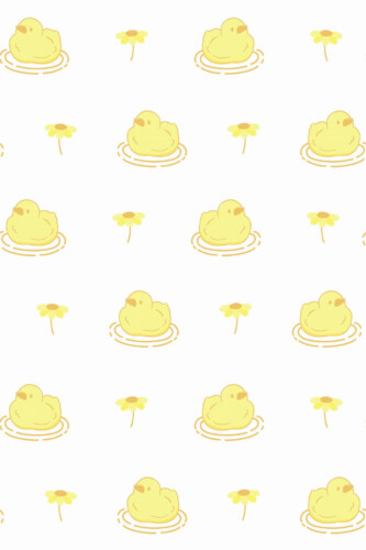Pattern repeat of Kawaii ducks removable wallpaper design
