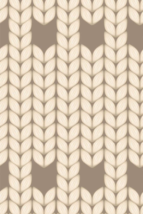 Pattern repeat of Knitted wool removable wallpaper design