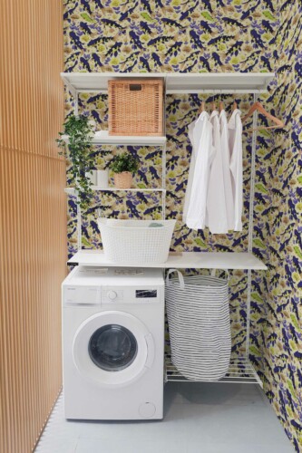 Traditional Majestic Koi Dance in Yellow wallpaper by Fancy Walls