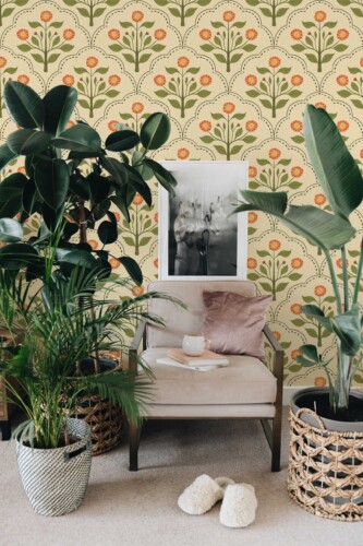 Fancy Walls Lantana Beige Classic removable wallpaper