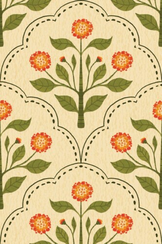 Fancy Walls Lantana Beige Classic traditional wallpaper