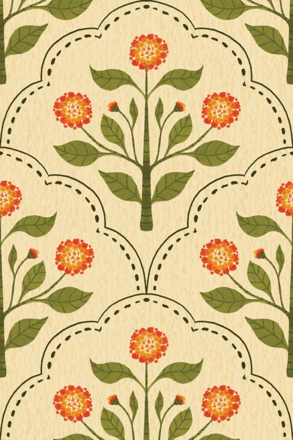 Fancy Walls Lantana Beige Classic traditional wallpaper