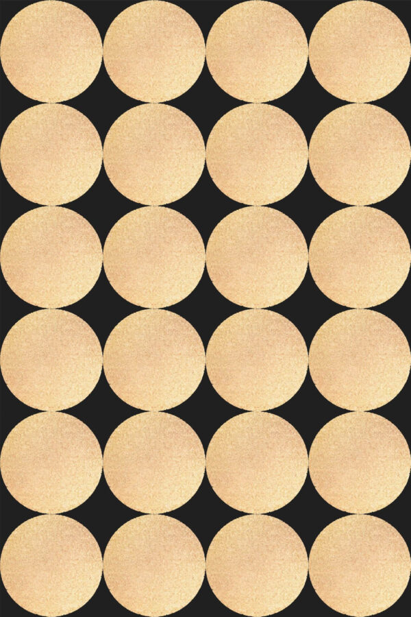 Pattern repeat of Large gold color circles removable wallpaper design