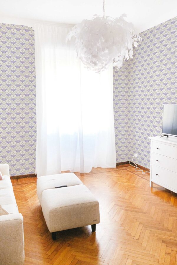 Lilac Art Deco Wallpaper