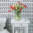 Farmhouse style bedroom decorated with Leaf motive peel and stick wallpaper