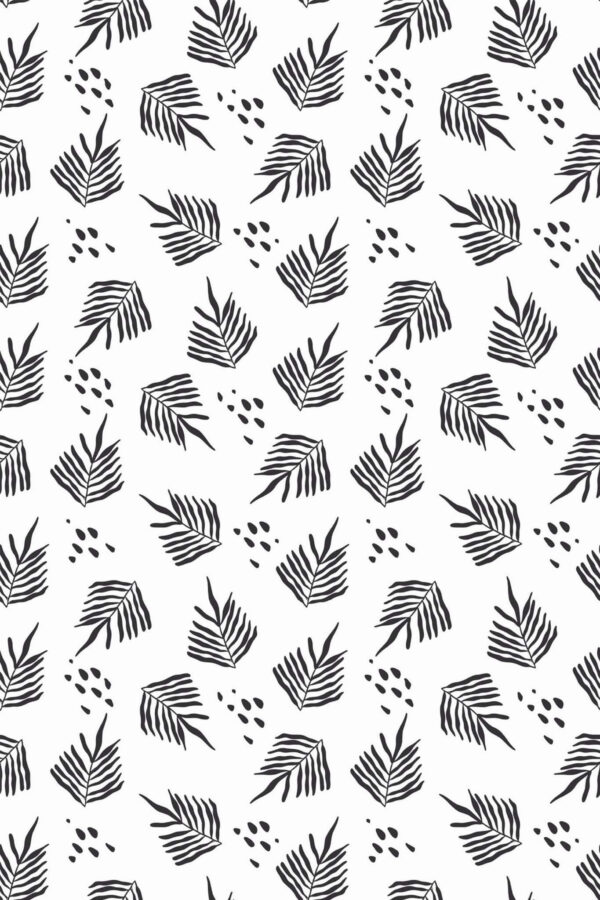 Pattern repeat of Leaf stencil removable wallpaper design