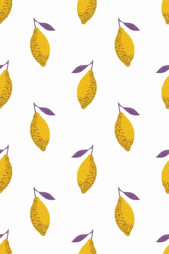 Pattern repeat of Lemon removable wallpaper design