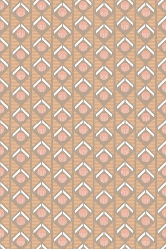 Pattern repeat of Light brown retro geometric removable wallpaper design