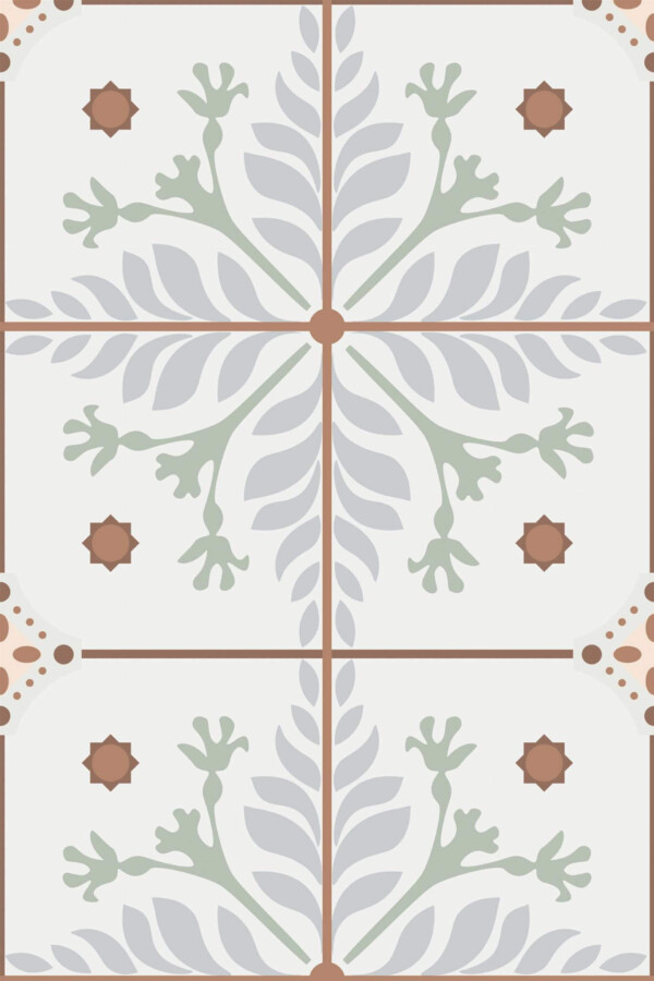 Pattern repeat of Light tiles removable wallpaper design
