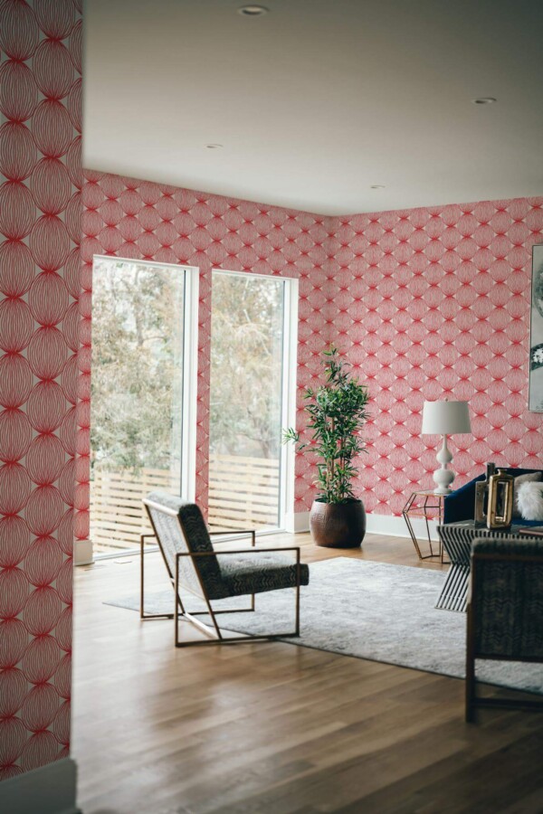 Modern style living room decorated with Lined kitchen backsplash peel and stick wallpaper