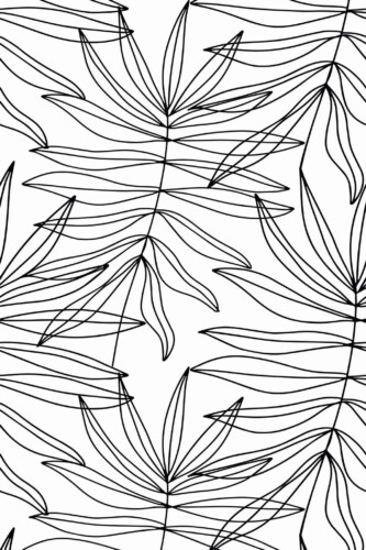 Pattern repeat of Lined palm leaves removable wallpaper design
