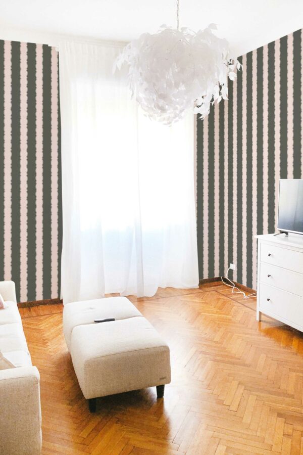 Self-adhesive wallpaper with Pink Linear Twist pattern from Fancy Walls