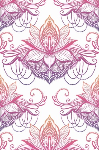 Pattern repeat of Lotus removable wallpaper design
