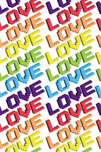 Pattern repeat of Love is Love removable wallpaper design