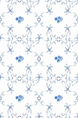 Pattern repeat of Love Shack Garden Party removable wallpaper design