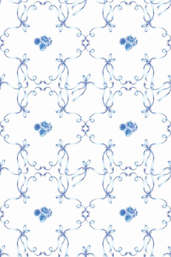 Pattern repeat of Love Shack Garden Party removable wallpaper design