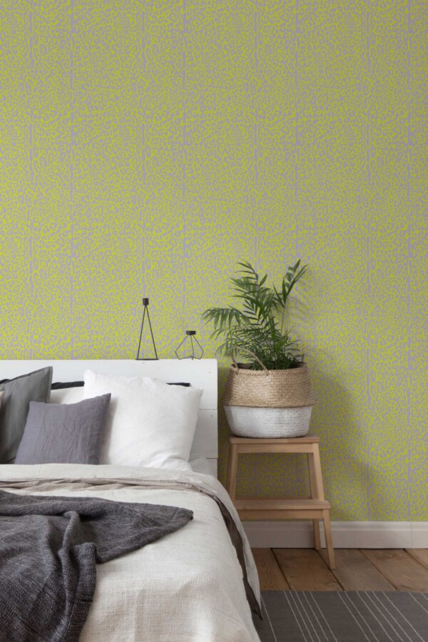Fancy Walls Green and Light Purple Leopard Vibrant self-adhesive wallpaper