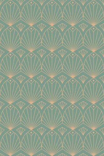 Beautiful green geometric Art Deco wallpaper for bar walls by Fancy Walls