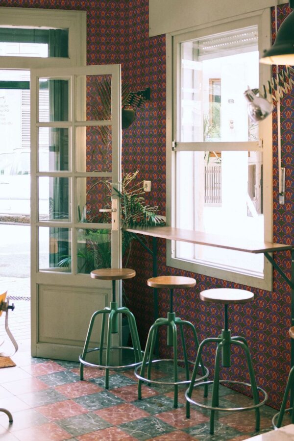 Bar Radiance unpasted wallpaper in Green by Fancy Walls