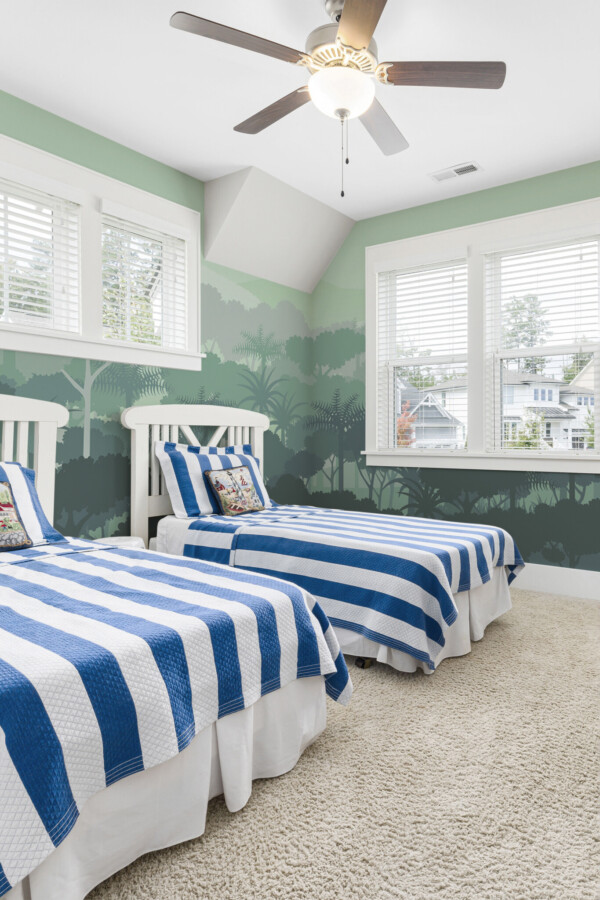 Fancy Walls removable wall mural with tropical forest scene