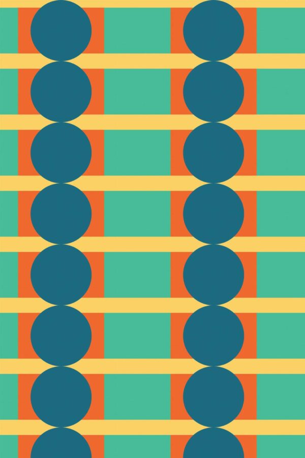 Pattern repeat of Lush Geometry Fusion removable wallpaper design