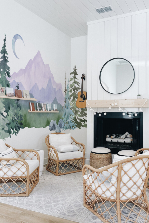 Emerald mountain retreat wall mural peel and stick by Fancy Walls