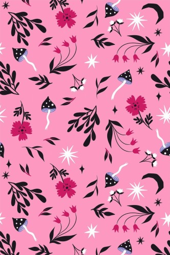 Pattern repeat of Magical forest removable wallpaper design