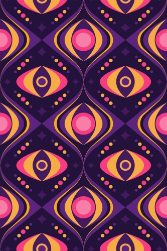 Pattern repeat of Magical retro removable wallpaper design